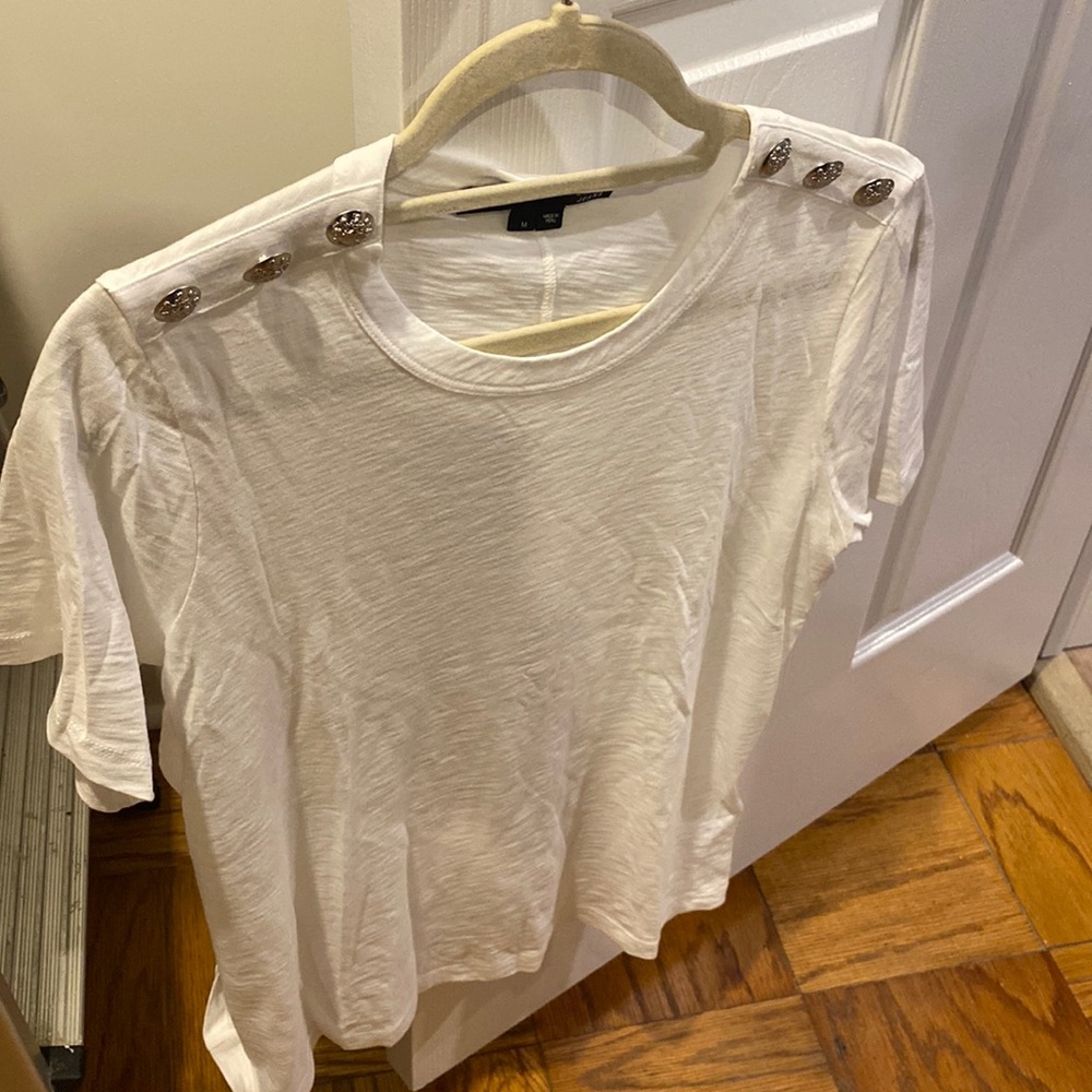 VERONICA BEARD "Carla"  Cotton Tee, White M